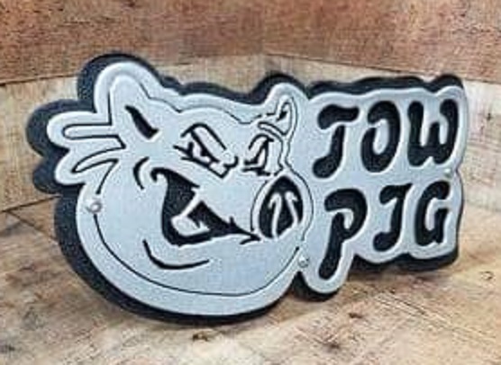 "Tow Pig" Custom Receiver Hitch Cover Plug - Click Image to Close